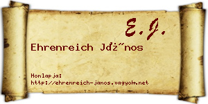 Ehrenreich János névjegykártya